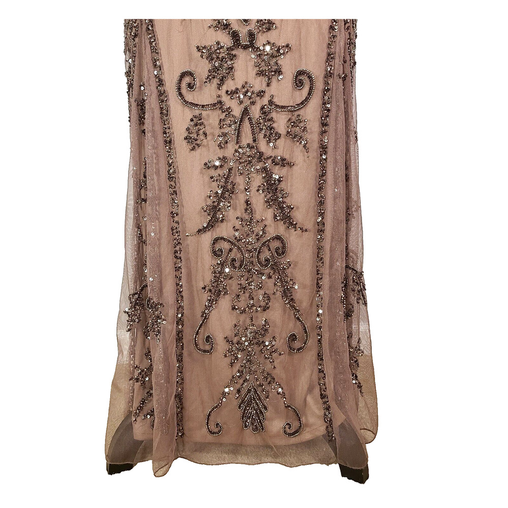 Pisarro Nights Beaded Gown 10 Embellished Mauve Purple Mother Of The Bride FLAW - Picture 5 of 16